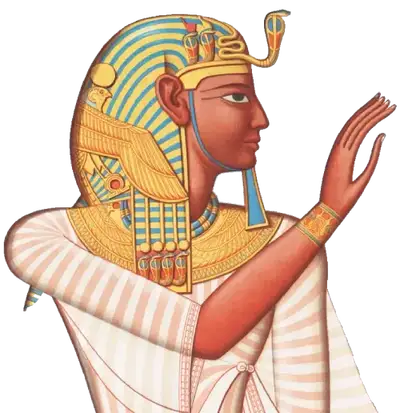 A drawing of a pharaoh