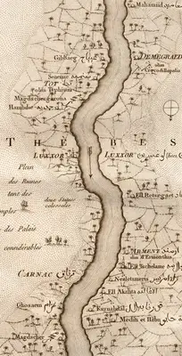 Map showing Thebes from 1738