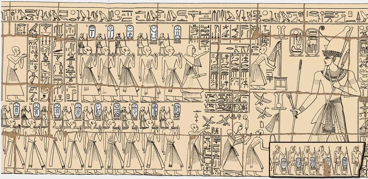Ramesseum king list detail