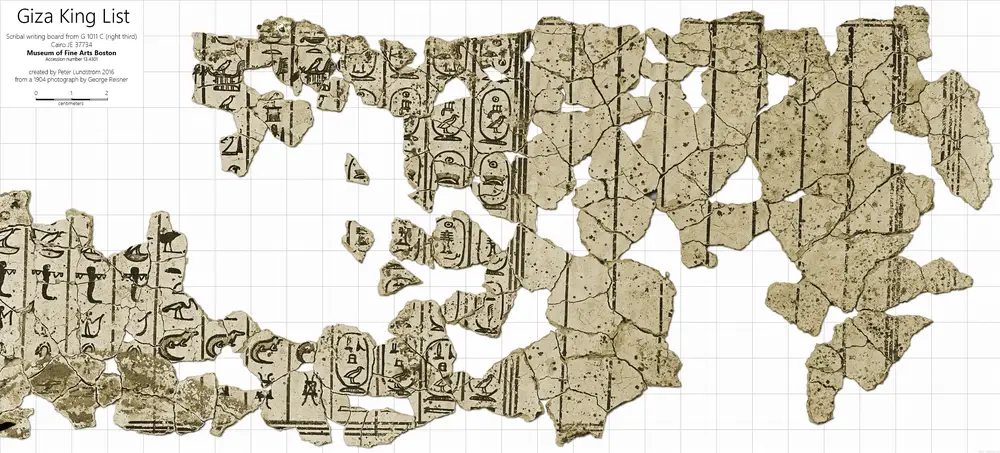 Giza Mastaba G1011 pit C writing board (press enter to view full image)