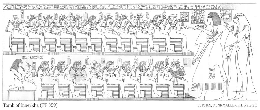 Tomb of Inherkha, (eastern wall in chamber F) Lepsius, Denkmaeler, III, plate 2d