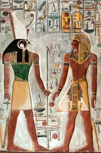 KV17 scene with Horus and Seti I